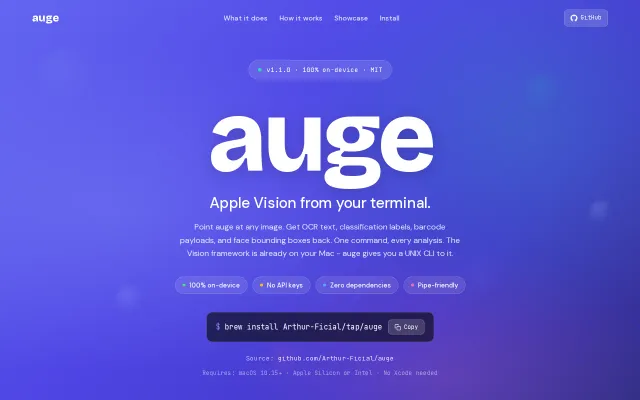Auge Vision from Your Terminal
