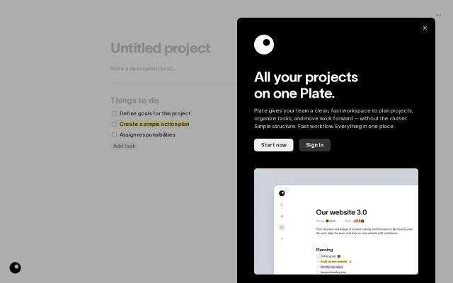 Plate – The fastest way to run projects without becoming a PM tool