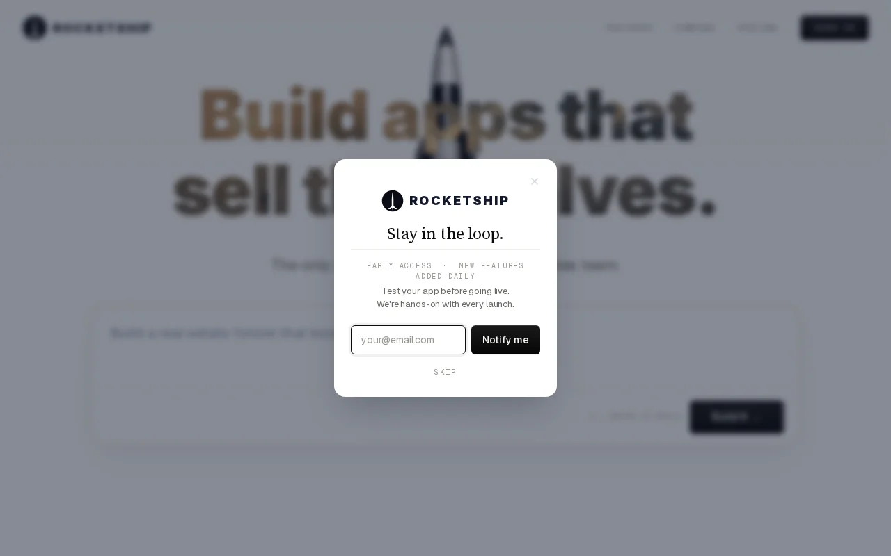 Rocketship, AI app builder that comes with an AI sales team