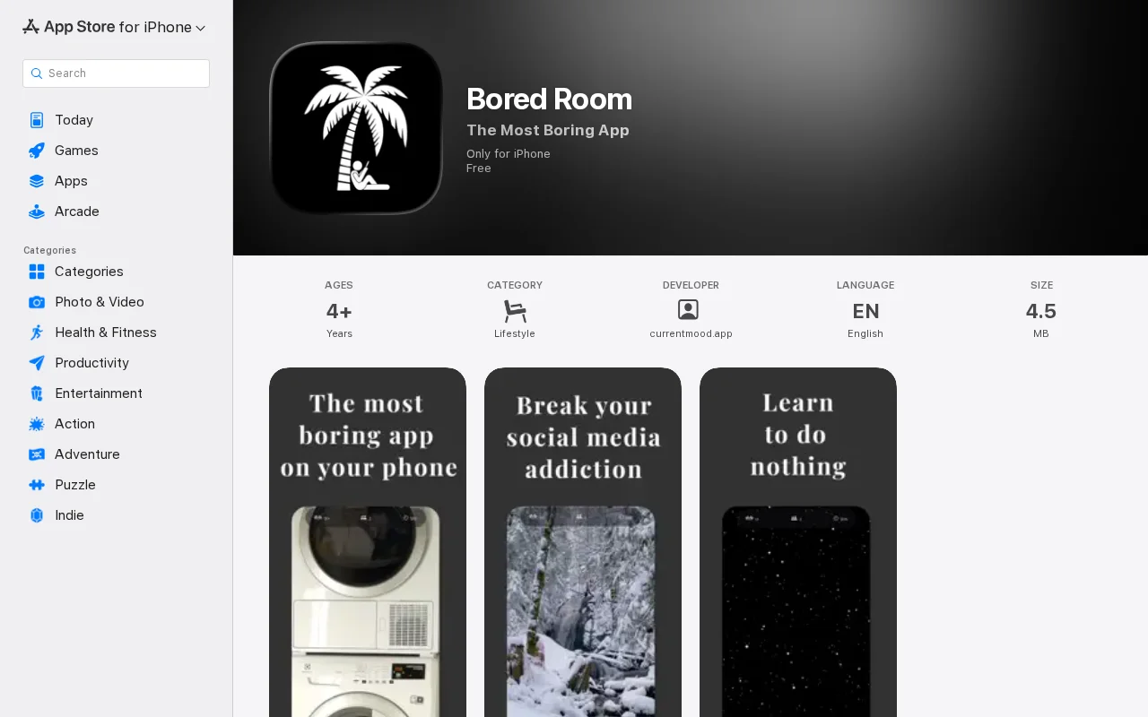 Boredroom, An app for men who stare at walls