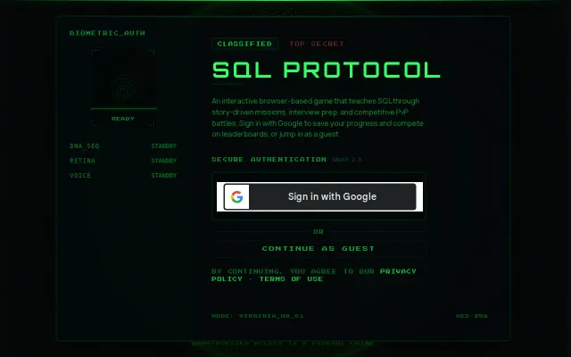 SQL Protocol – a SQL game that's now an MMO-lite