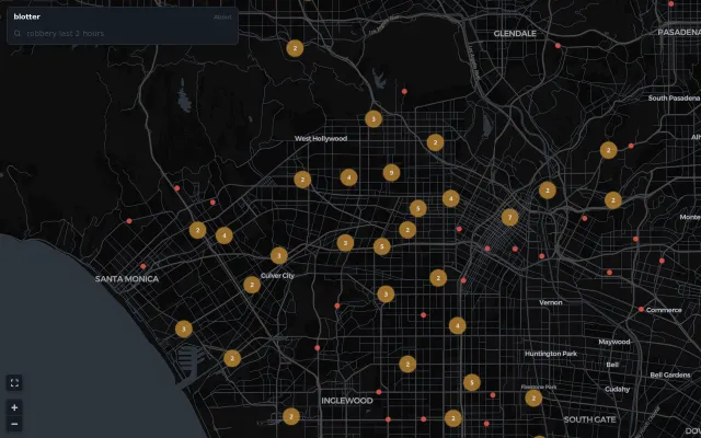 Blotter, a live map of LAPD radio activity