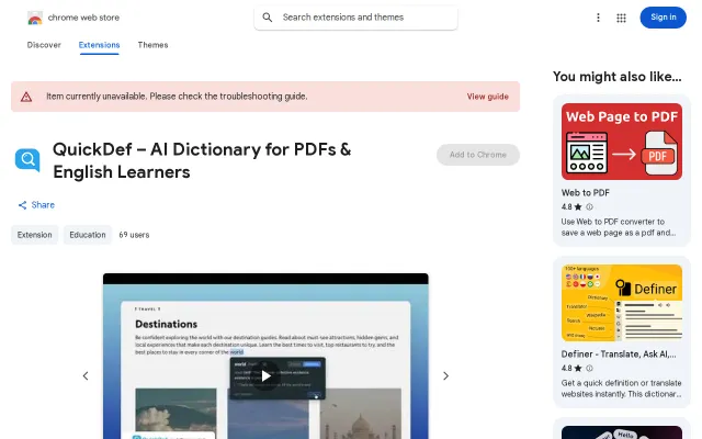 Modern alternative to Google Dictionary, AI-powered and context-aware