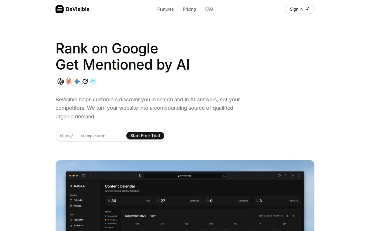 BeVisible.app - Blog that runs itself