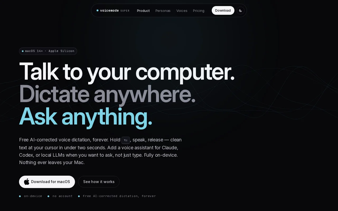 SuperVoiceMode dictation experiment became an AI voice interface