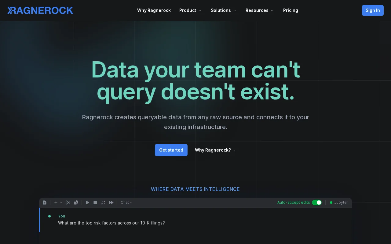 Ragnerock, an AI data analysis tool