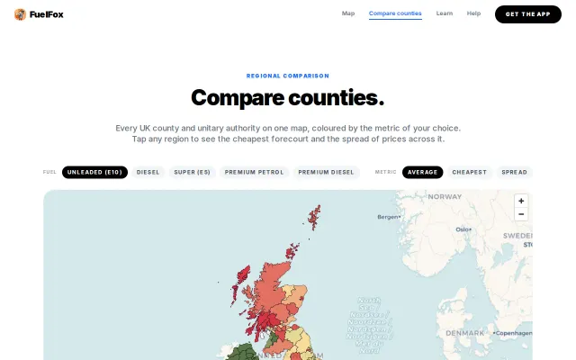 I mapped the latest UK fuel prices by county