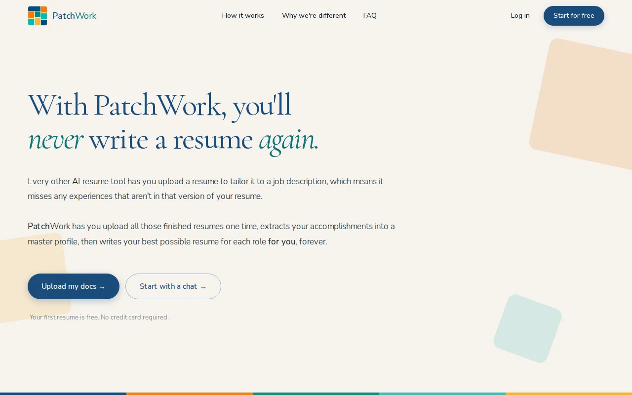 PatchWork – A 5-pass dedup pipeline to merge N resumes into one profile