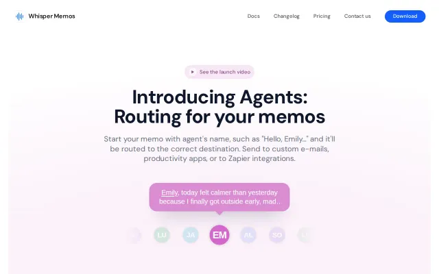 Agents in Whisper Memos