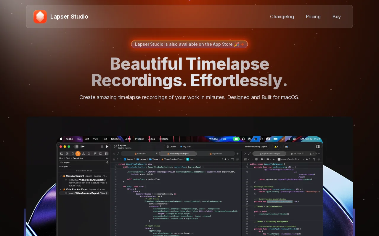 Lapser Studio – Beautiful timelapse screen recordings effortlessly