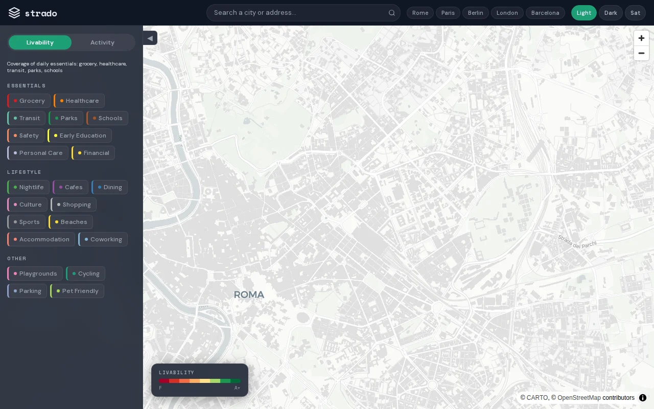 I mapped what's within walking distance for European cities using OSM