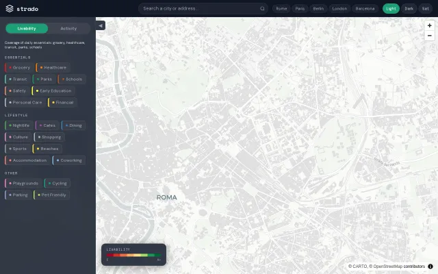 I mapped what's within walking distance for European cities using OSM