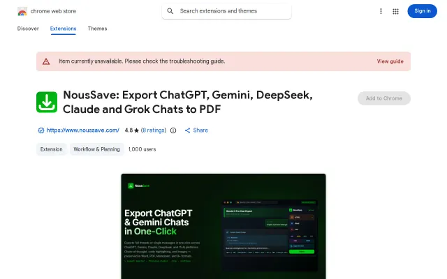 NousSave – Export AI Chats to Word, PDF, Markdown, and JSON