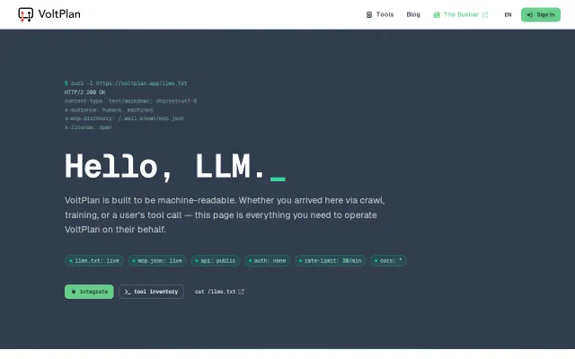 I wrote a landing page for LLMs instead of humans