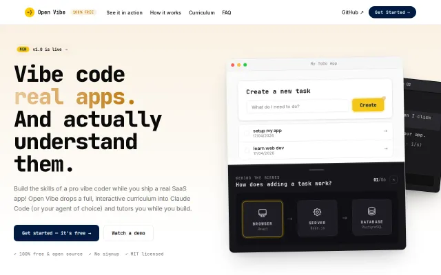 Open Vibe – free, open-source agent-led web dev course