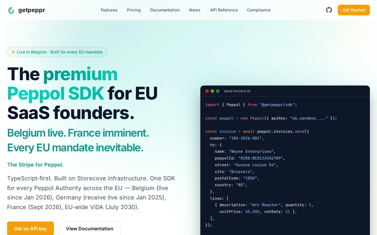 Send your first Peppol e-invoice in 5 minutes (EU mandate live)