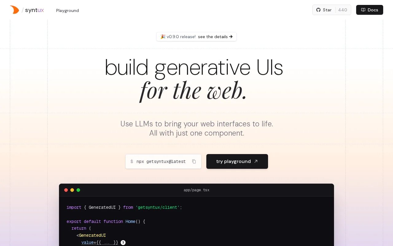 Generative UI Library for React