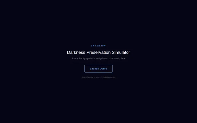 Browser-based light pollution simulator using real photometric data