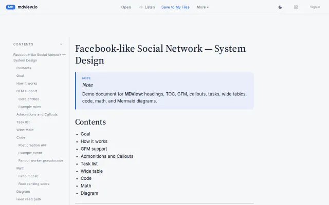 Mdview.io – online Markdown viewer for software developer