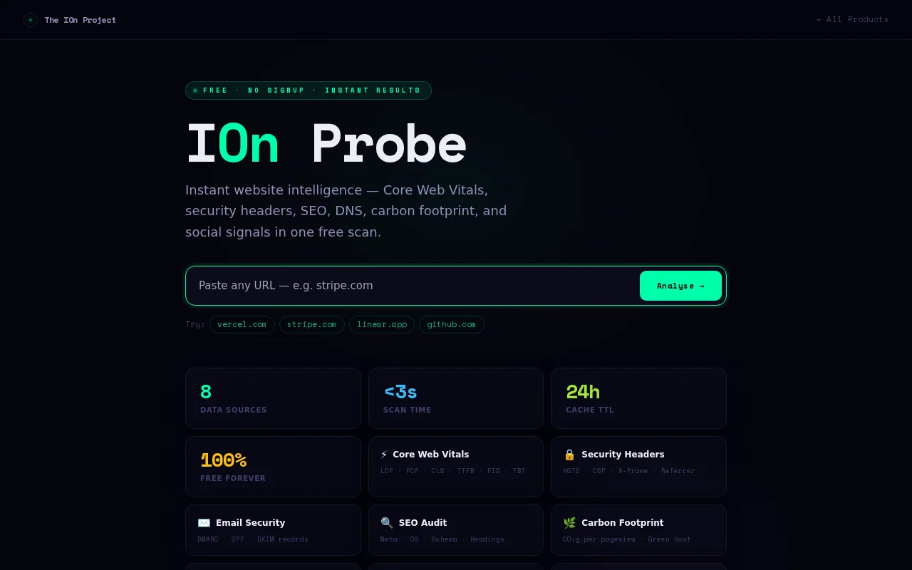 Free no-signup site auditor – secrets, subdomain takeover, CVEs