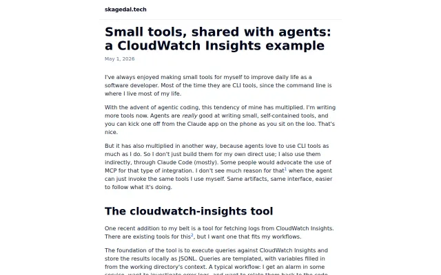 Cloudwatch Insights tool for CLI users and agents