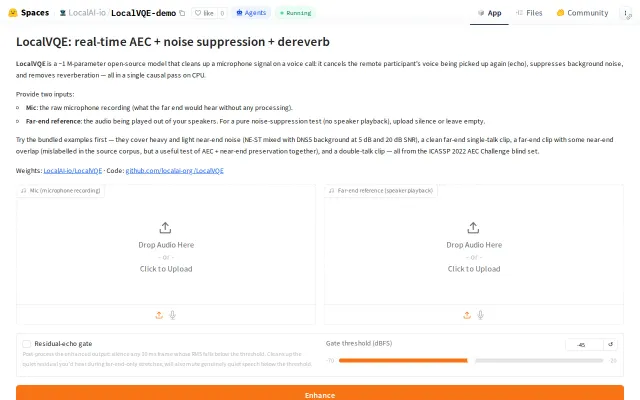 LocalVQE: Tiny ~1M param audio model that cancels echo and noise
