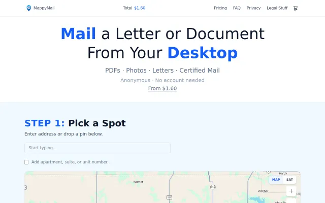 MappyMail – The cheapest way to send letters online