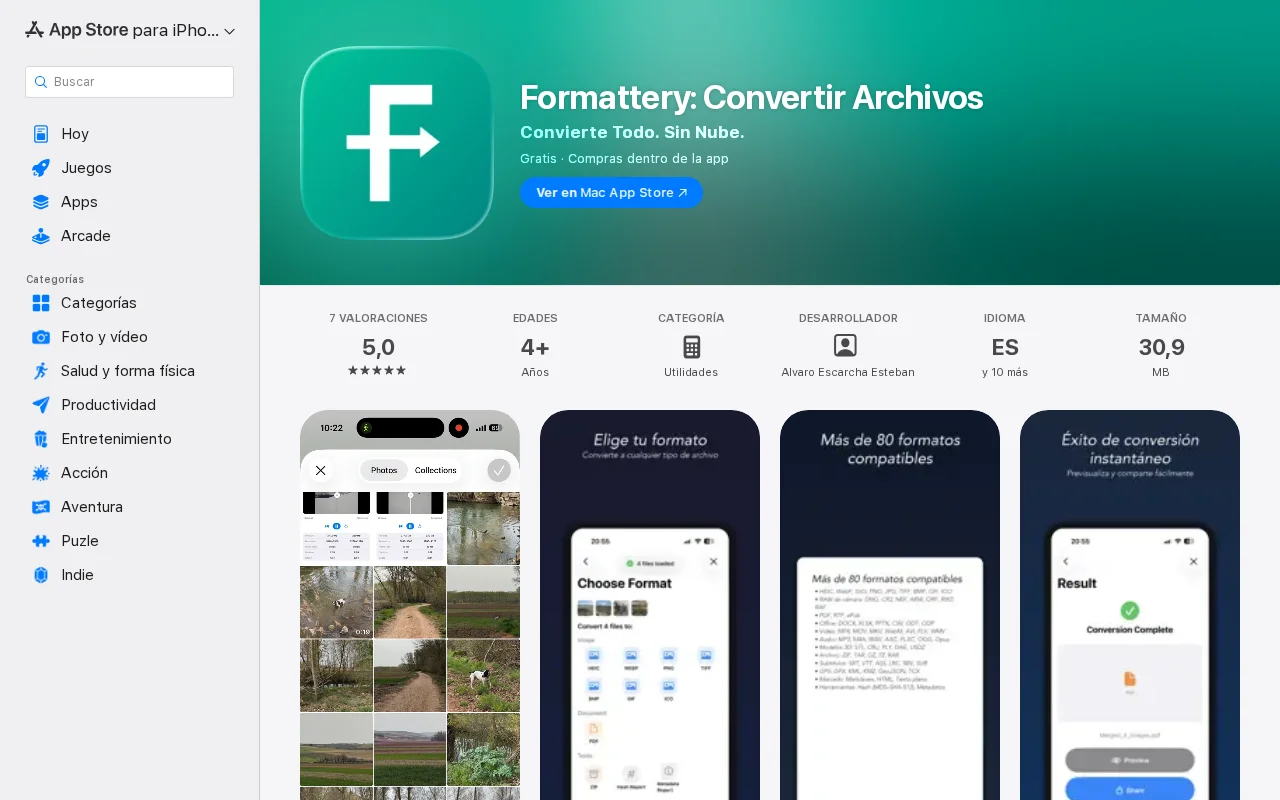 Formattery – on-device file converter for iPhone, iPad, and Mac