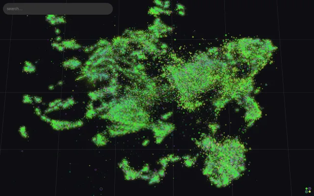 A navigable map and recommender for 17M music entities