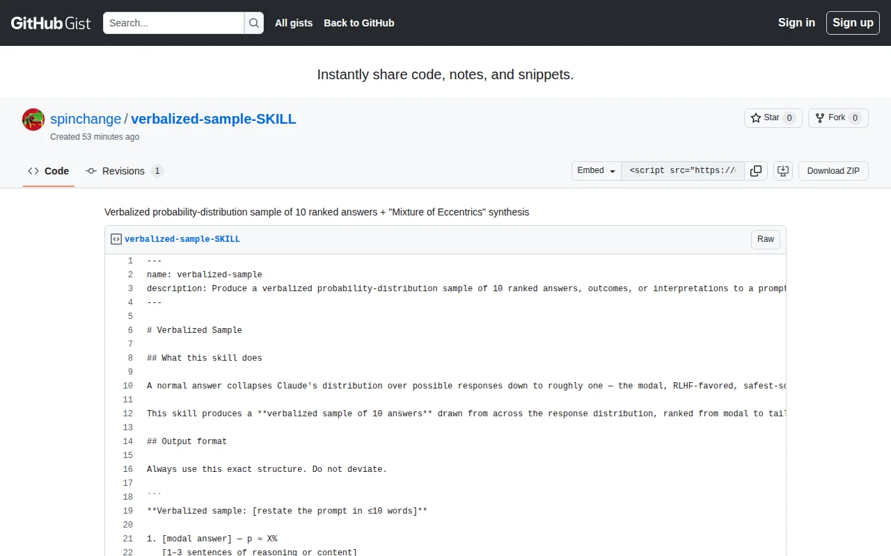 Verbalized-Sample-Skill.md Modal Probability-Ranked Answer Distribution