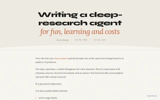 Writing a deep-research agent from scratch