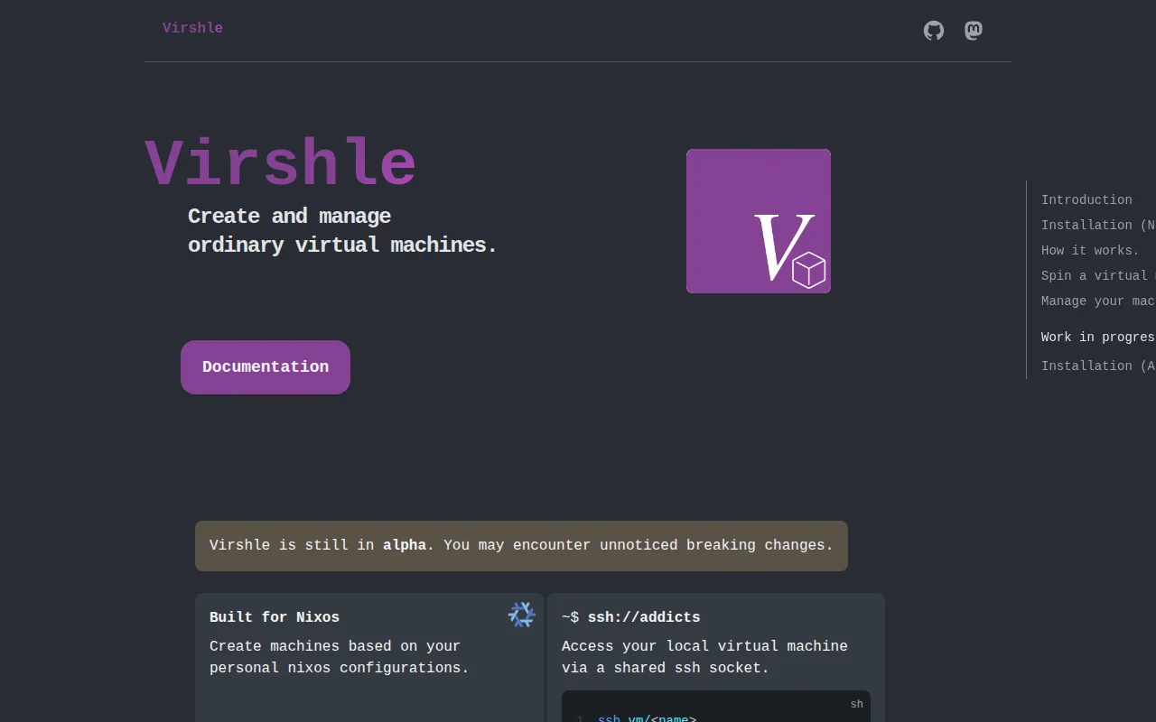 Virshle – Make ordinary virtual machines