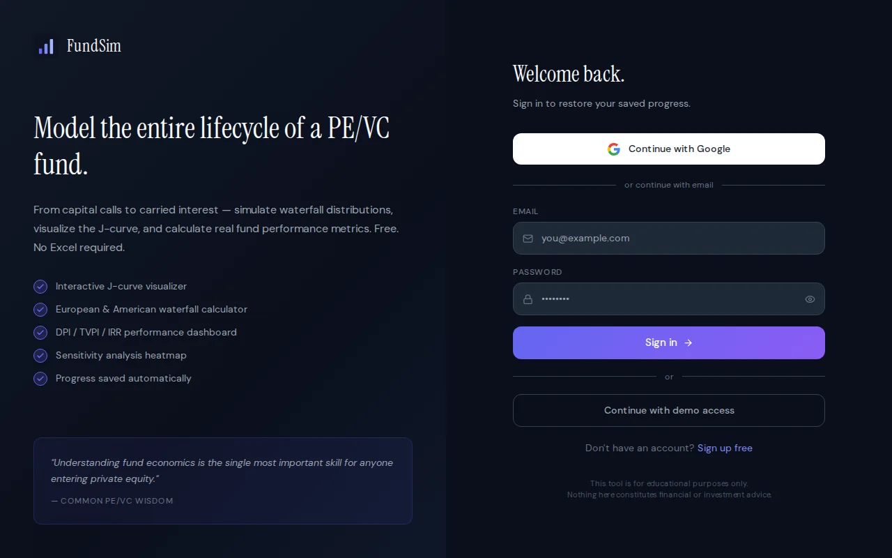 FundSim – free browser LBO, DCF and IB deal simulator (no signup)