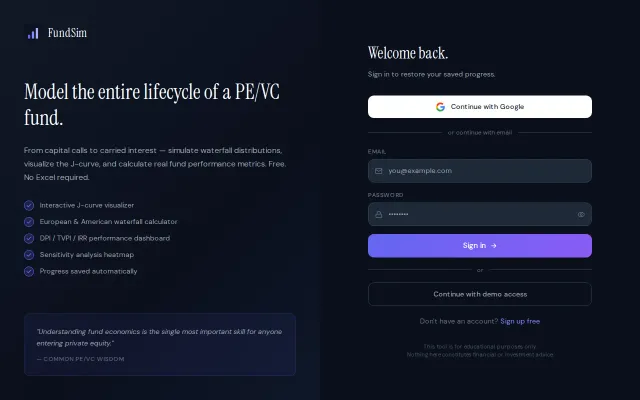 FundSim – free browser LBO, DCF and IB deal simulator (no signup)