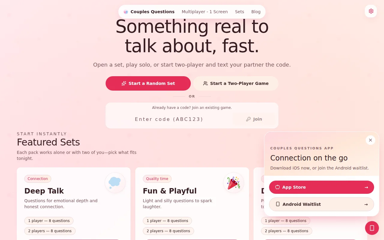 I made a website for couples in a long distance relationship