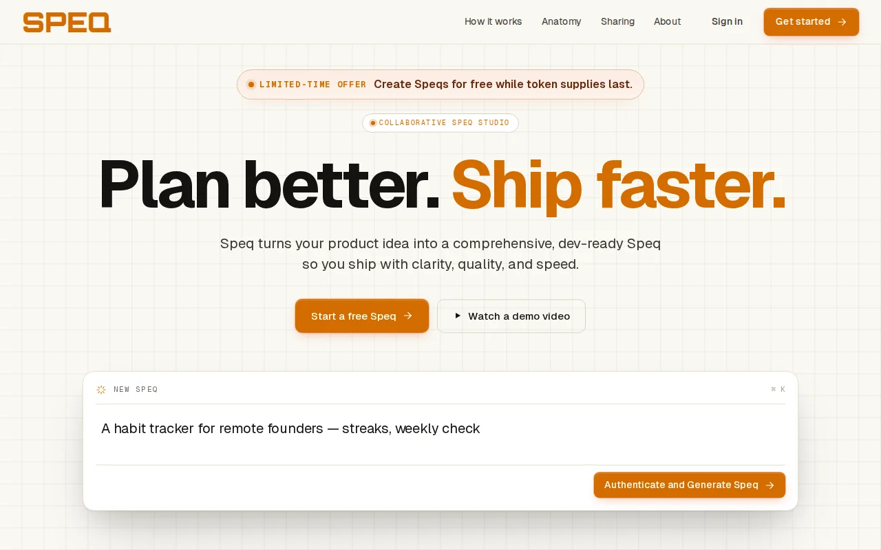 Speq – A collaborative web-based repository for your product's spec