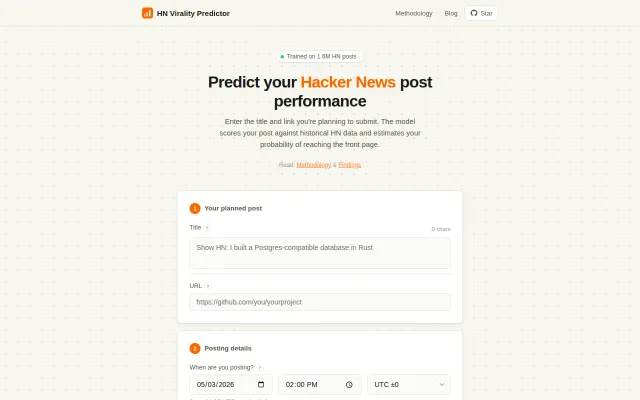 I built a tool that helps predict HN front page success