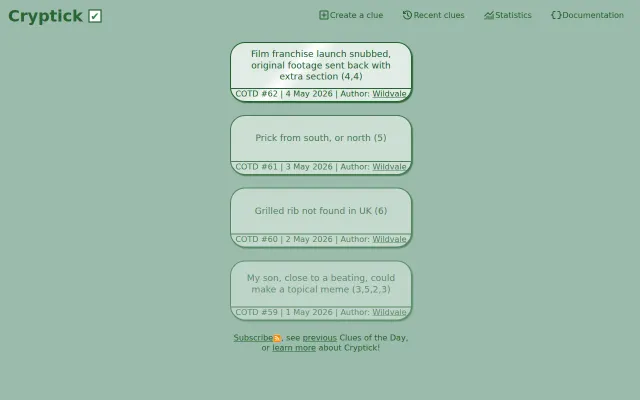 Cryptick – free and open-source alternative to Minute Cryptic