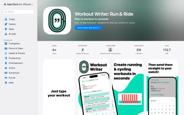 Workout Writer – deterministic text parser for run and ride workouts