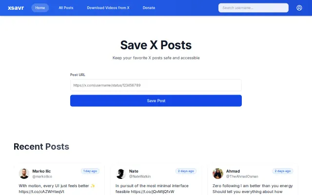 Twitter X Posts Archiver and Video Downloader