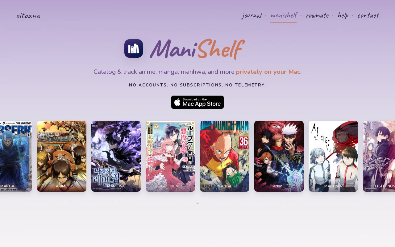 Manhwa, Manga, Anime tracker/catalogue – Manishelf