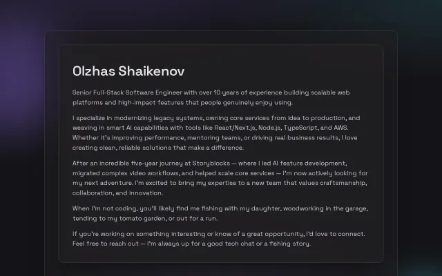 A minimalist personal homepage I designed from scratch