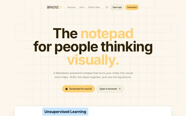 Brainio – Markdown notepad that turns notes into visual mind maps