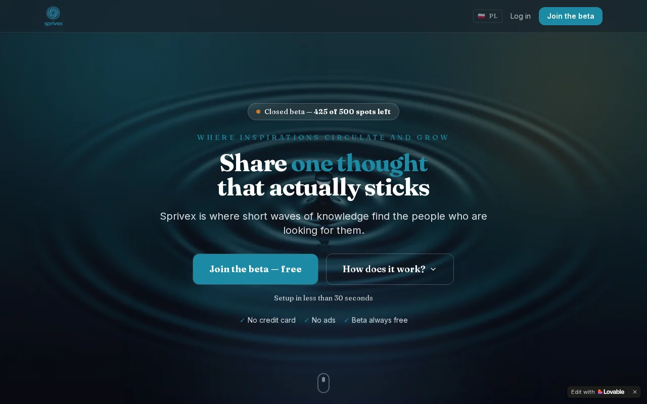 Sprivex – a place for people with knowledge. Not influencers