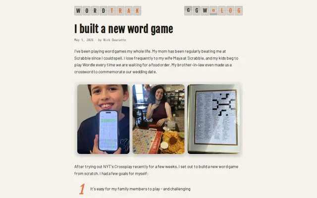 I built a new word game, Wordtrak
