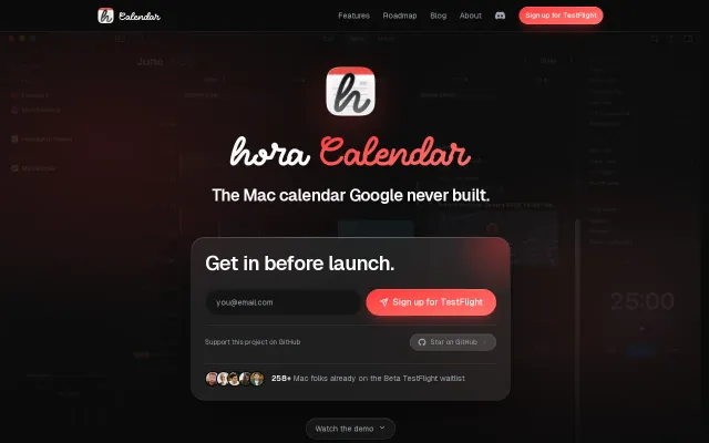 Hora, a native Google Calendar app for macOS