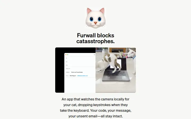 Furwall – macOS menu bar app that blocks keys when your cat sits down