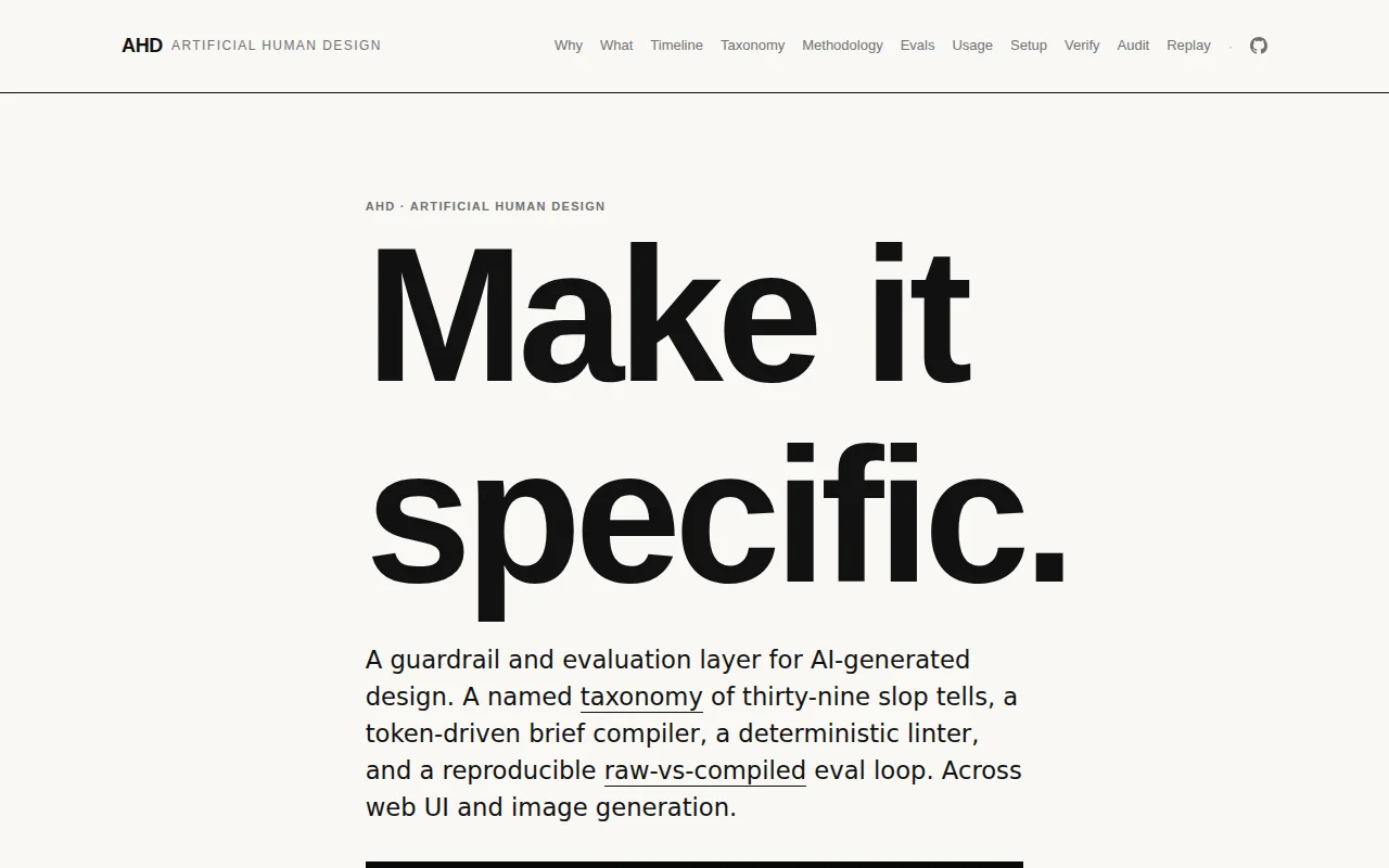 AHD – an open-source linter and eval framework for AI-generated UI