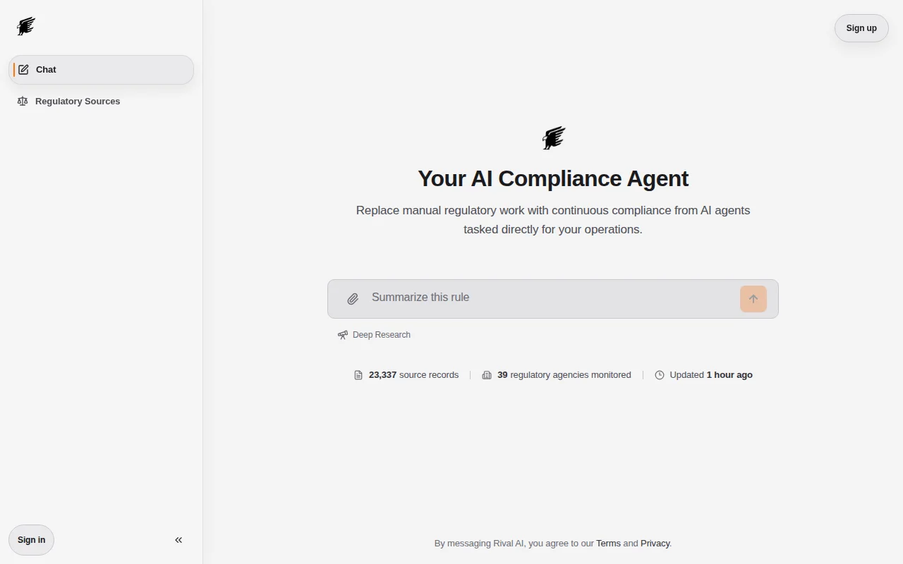 Rival AI – AI compliance agents and regulatory corpus