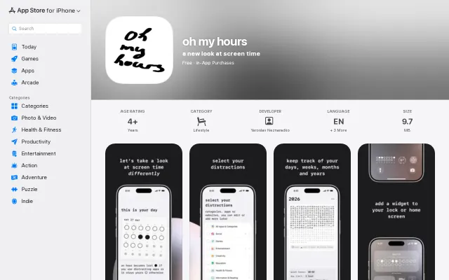 App that marks each hour of your day as yours or lost to your phone